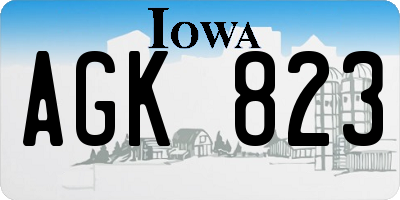 IA license plate AGK823