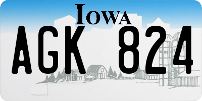 IA license plate AGK824