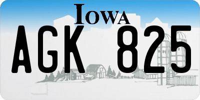 IA license plate AGK825
