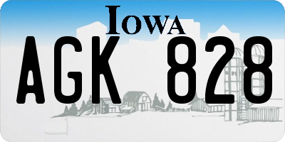 IA license plate AGK828