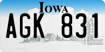 IA license plate AGK831