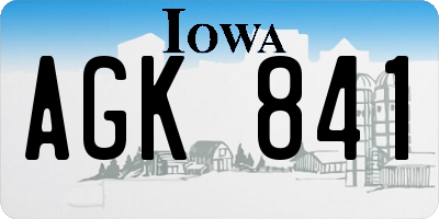 IA license plate AGK841