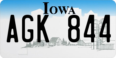IA license plate AGK844