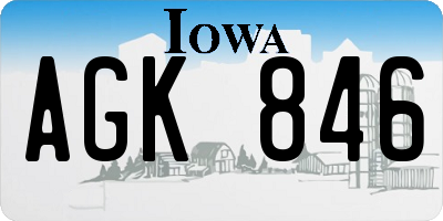 IA license plate AGK846