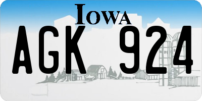IA license plate AGK924