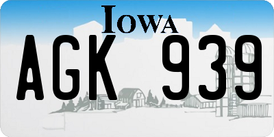 IA license plate AGK939