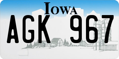 IA license plate AGK967