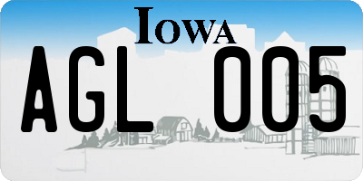 IA license plate AGL005