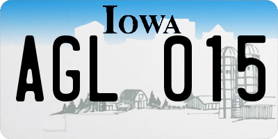 IA license plate AGL015