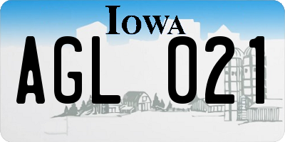 IA license plate AGL021