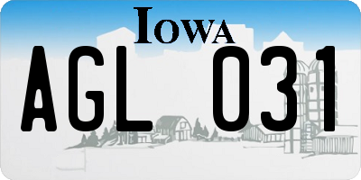 IA license plate AGL031