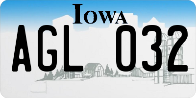 IA license plate AGL032