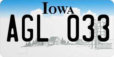 IA license plate AGL033