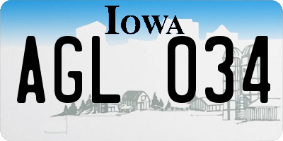 IA license plate AGL034