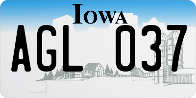 IA license plate AGL037
