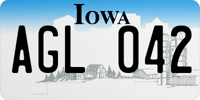 IA license plate AGL042