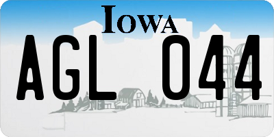 IA license plate AGL044