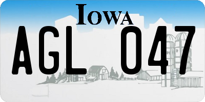 IA license plate AGL047