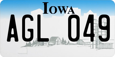IA license plate AGL049