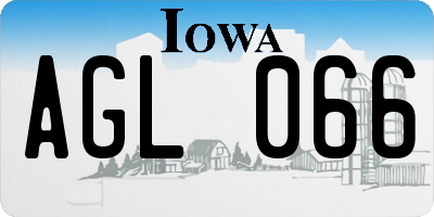 IA license plate AGL066