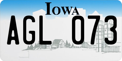 IA license plate AGL073