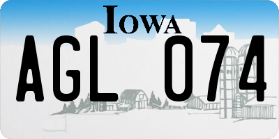 IA license plate AGL074