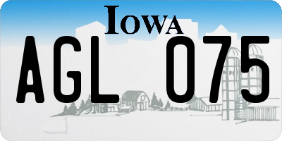IA license plate AGL075