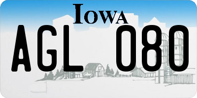 IA license plate AGL080