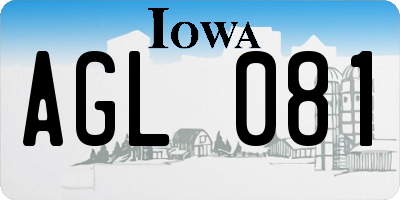 IA license plate AGL081