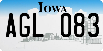 IA license plate AGL083
