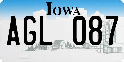 IA license plate AGL087