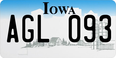 IA license plate AGL093