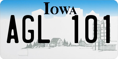 IA license plate AGL101
