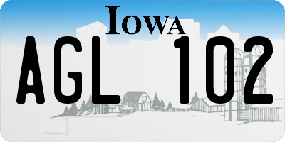 IA license plate AGL102
