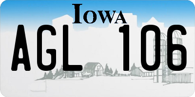 IA license plate AGL106
