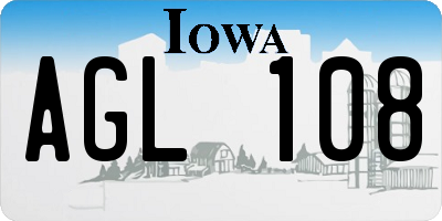 IA license plate AGL108