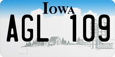 IA license plate AGL109