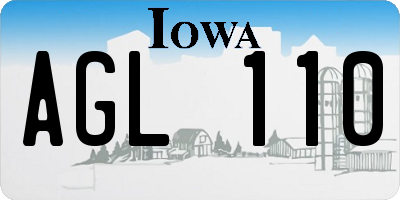 IA license plate AGL110