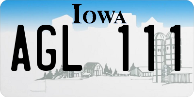 IA license plate AGL111