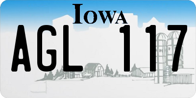 IA license plate AGL117