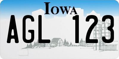 IA license plate AGL123