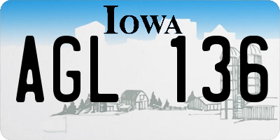IA license plate AGL136