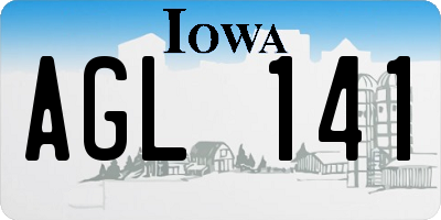 IA license plate AGL141