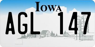 IA license plate AGL147