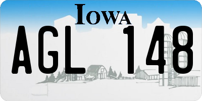 IA license plate AGL148