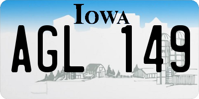IA license plate AGL149