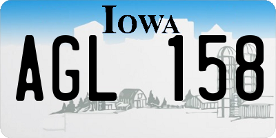 IA license plate AGL158