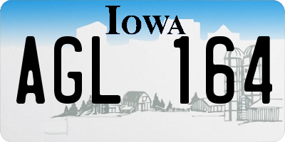 IA license plate AGL164