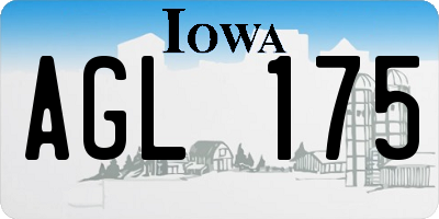 IA license plate AGL175