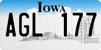 IA license plate AGL177